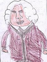 Drawing of Dr Johnson by a particpant in the Marketing Challenge workshop